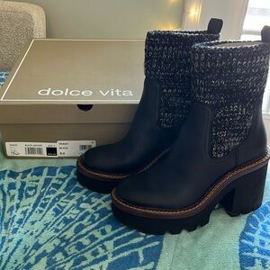 Dolce Vita Size 8 Drago Black Leather Boots worn once